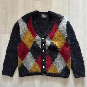 Vintage 1960s Sears Premiere Collection Multicolor Classic Argyle Pattern Medium